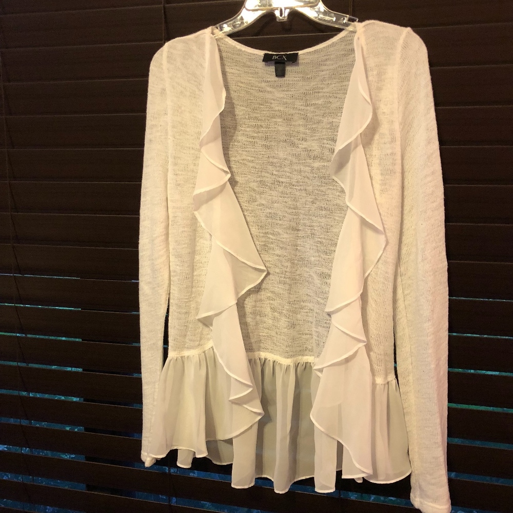 White ruffle cardigan
